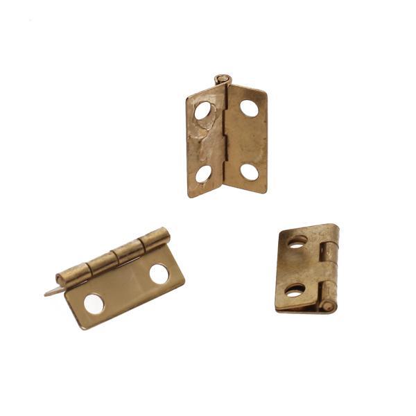 10x Antique Brass Mini Hinges Small Butterfly Butt Hinges for Wooden Jewelry