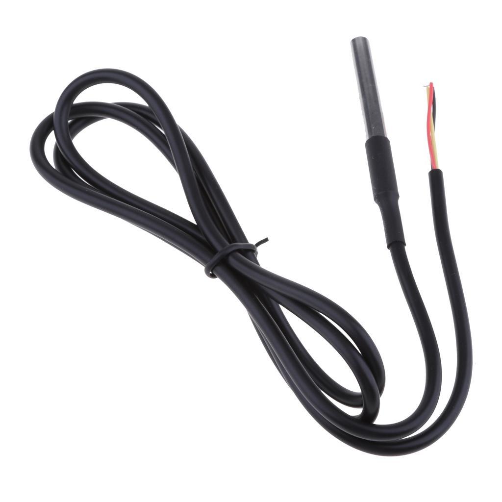 Waterproof Temperature Sensor Digital Thermal Thermometer Stainless Steel Tube Probe 1 Meter