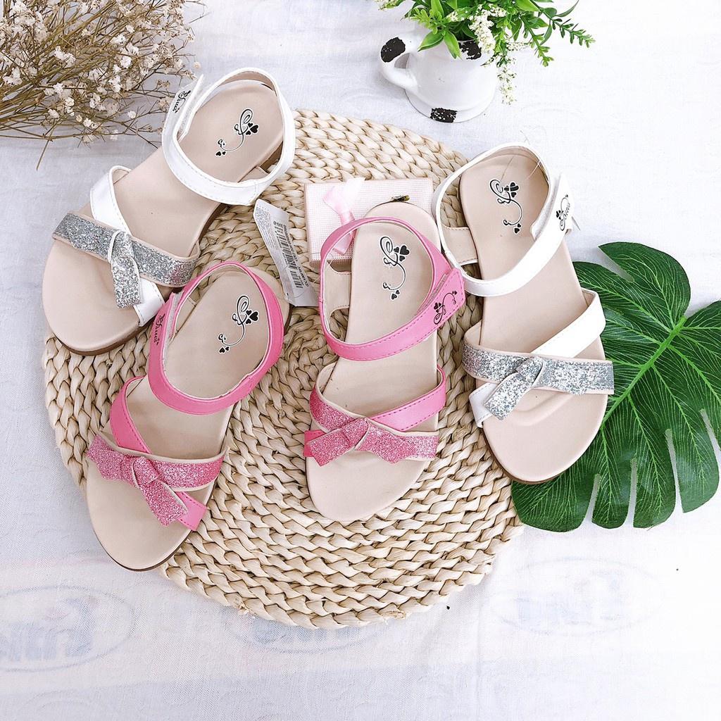 Sandal bé gái quai đan chéo phối nhũ - DRG000500 21505