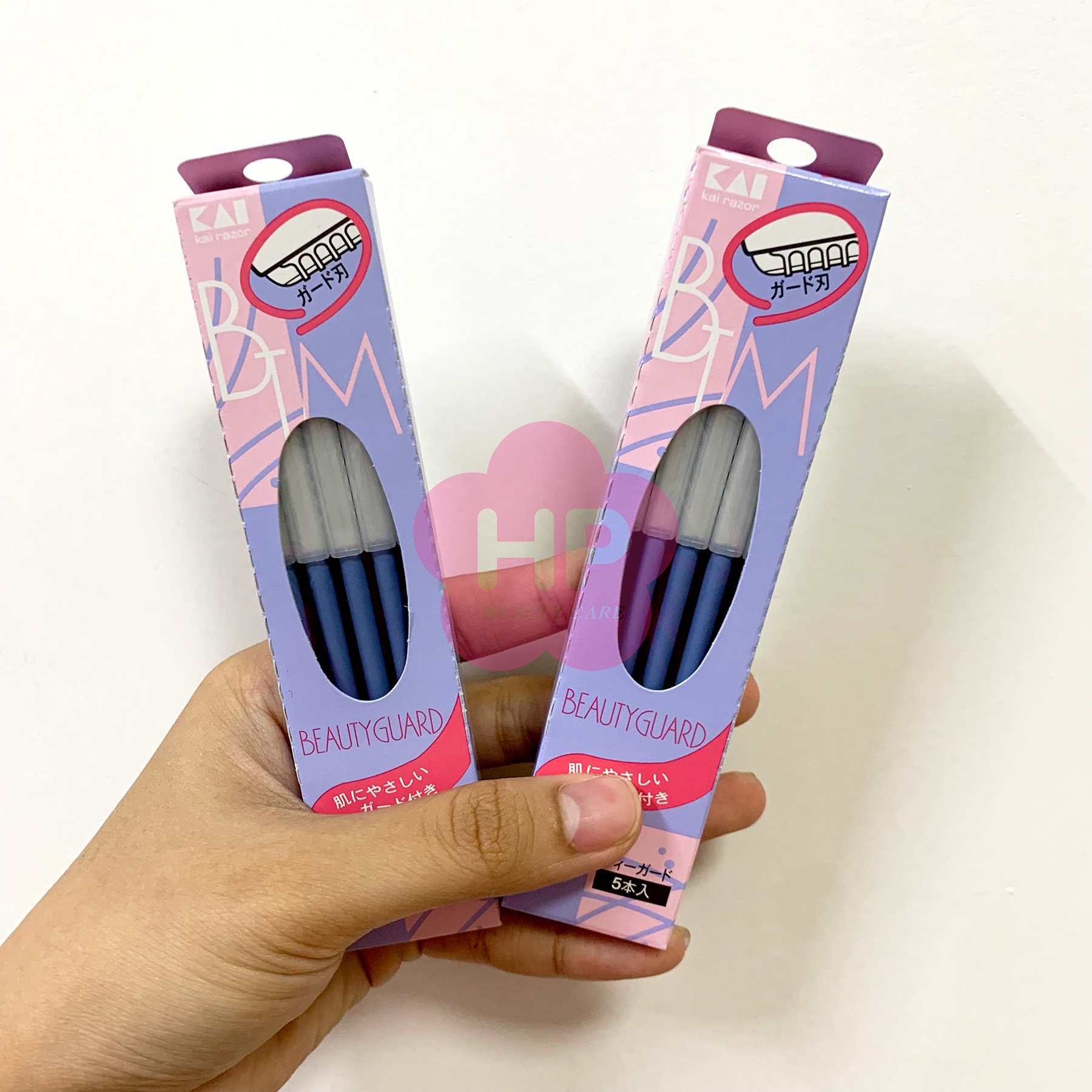 Dao Cạo Lông Mày Lưỡi Thép Có Màng Bảo Vệ Dành Cho Nữ Kai Kazor BTM Beauty Guar 06616 (Set 5 Cây)