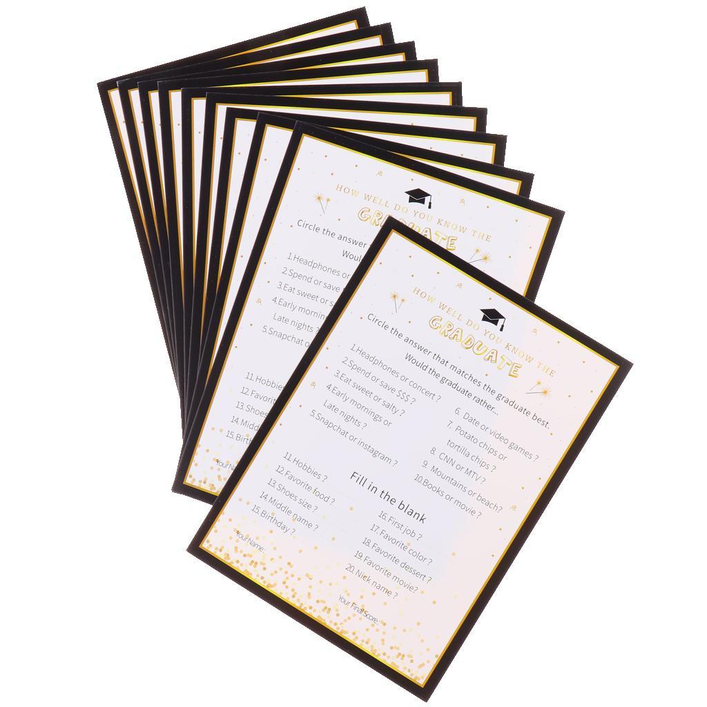 10 Pieces Graduation Question and Answer Game Graduation Season Game Cards