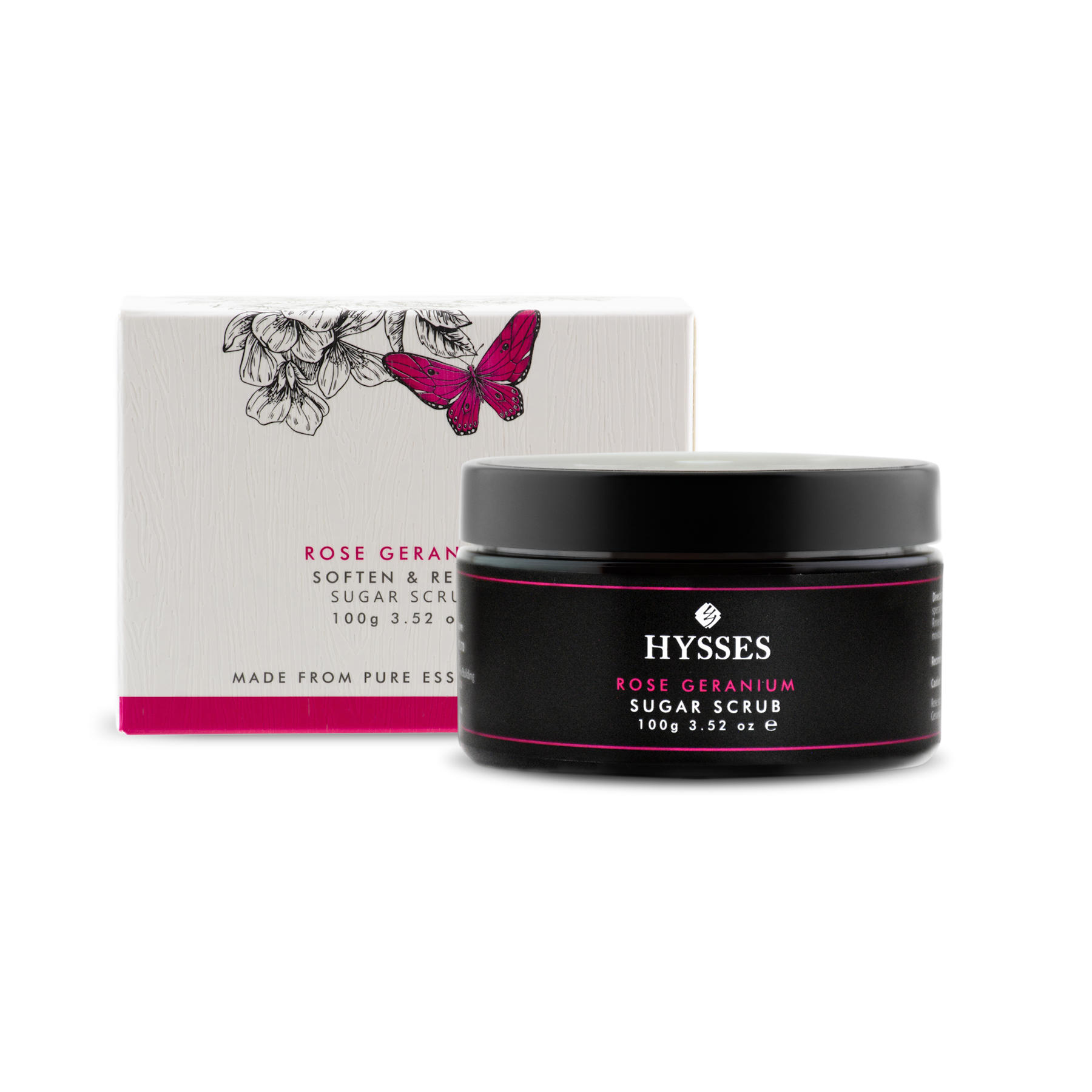 Đường Tẩy Tế Bào Chết Cao Cấp Hysses Sugar Scrub Giảm Tình Trạng Viêm & Mẩn Đỏ, Giúp Phục Hồi, Cấp Ẩm & Làm Đều Màu Da Với Tinh Dầu Hoa Hồng - Phong Lữ Hữu Cơ Tự Nhiên