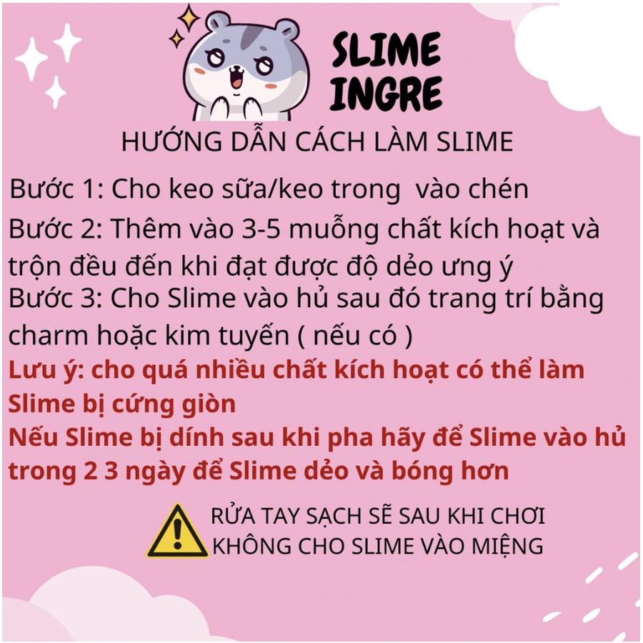 Bộ Kit Làm Slime 9 Món - Tặng Kèm Charm Cốm - Nguyên Liệu Làm Slime