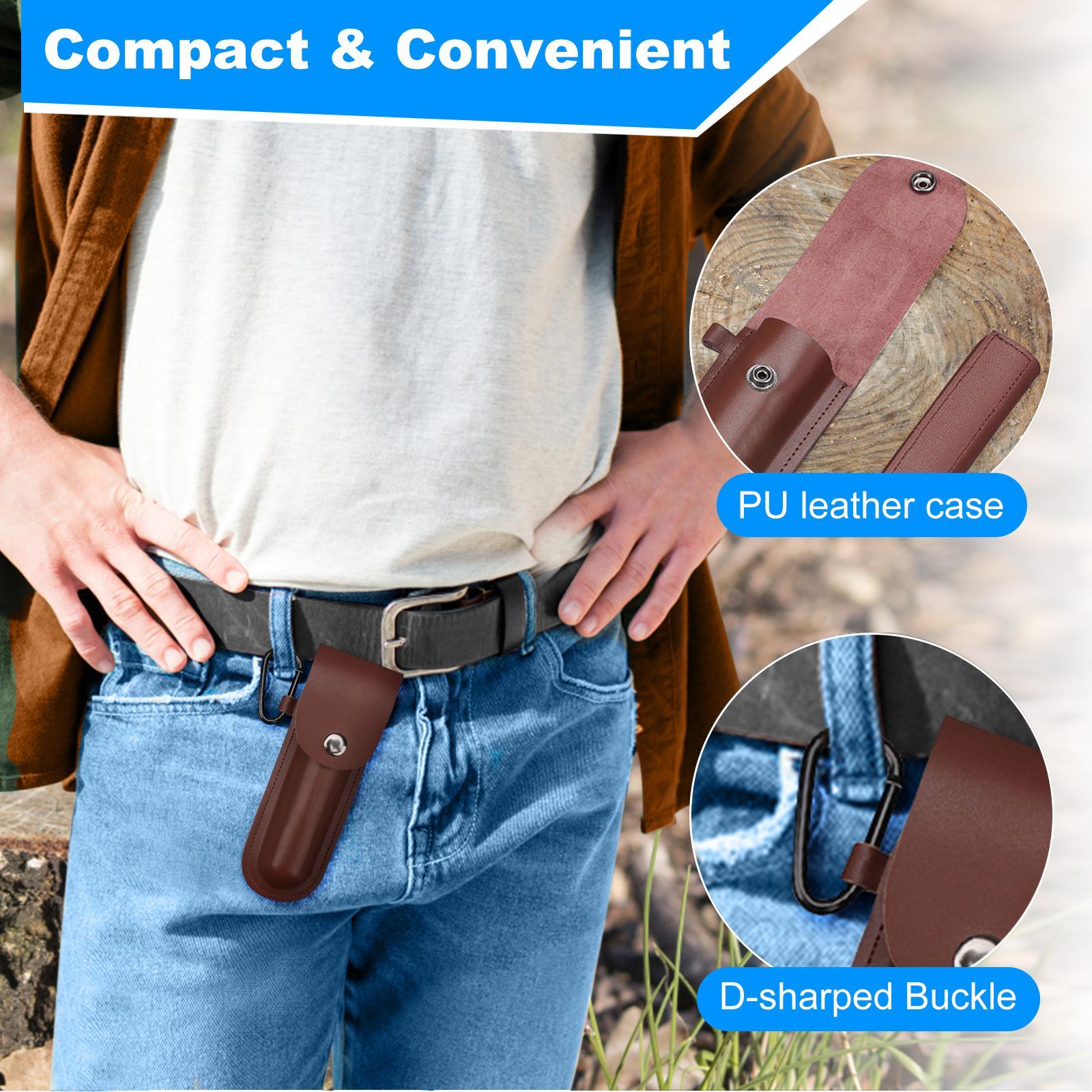 2 Piece Wood Auger Drill Bit Hand Auger Wrench with Carabiner for Bushcraft Backpack, Camping, Wood Peg, Woodworking, Emergency Tool