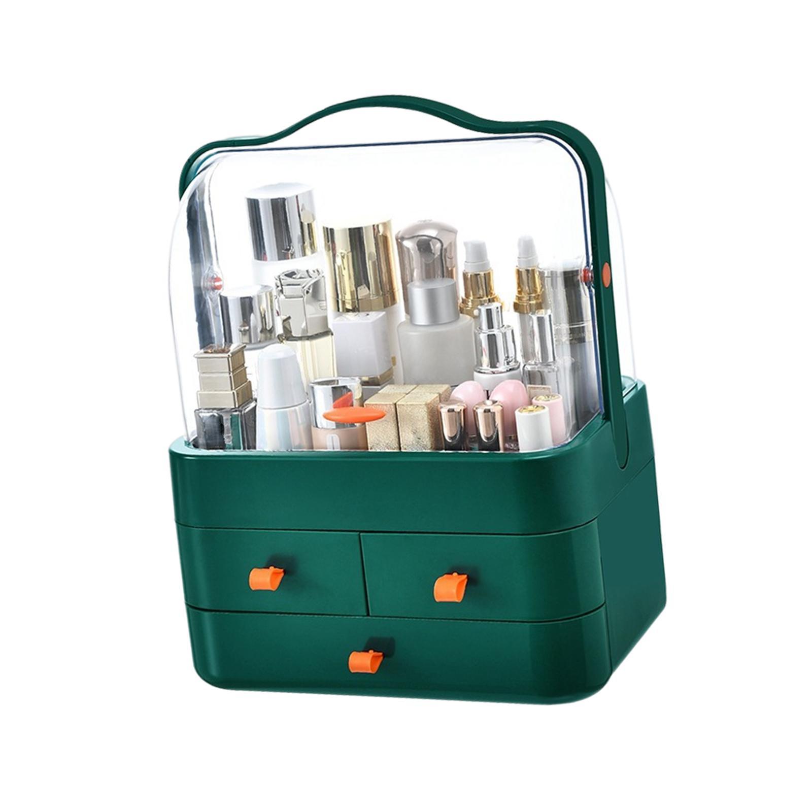 Desk Organizer with Drawer Makeup Storage Organizer Storage Drawers Case Makeup Holder Cosmetic Organiser Case for Desk Dorms Dressing Table