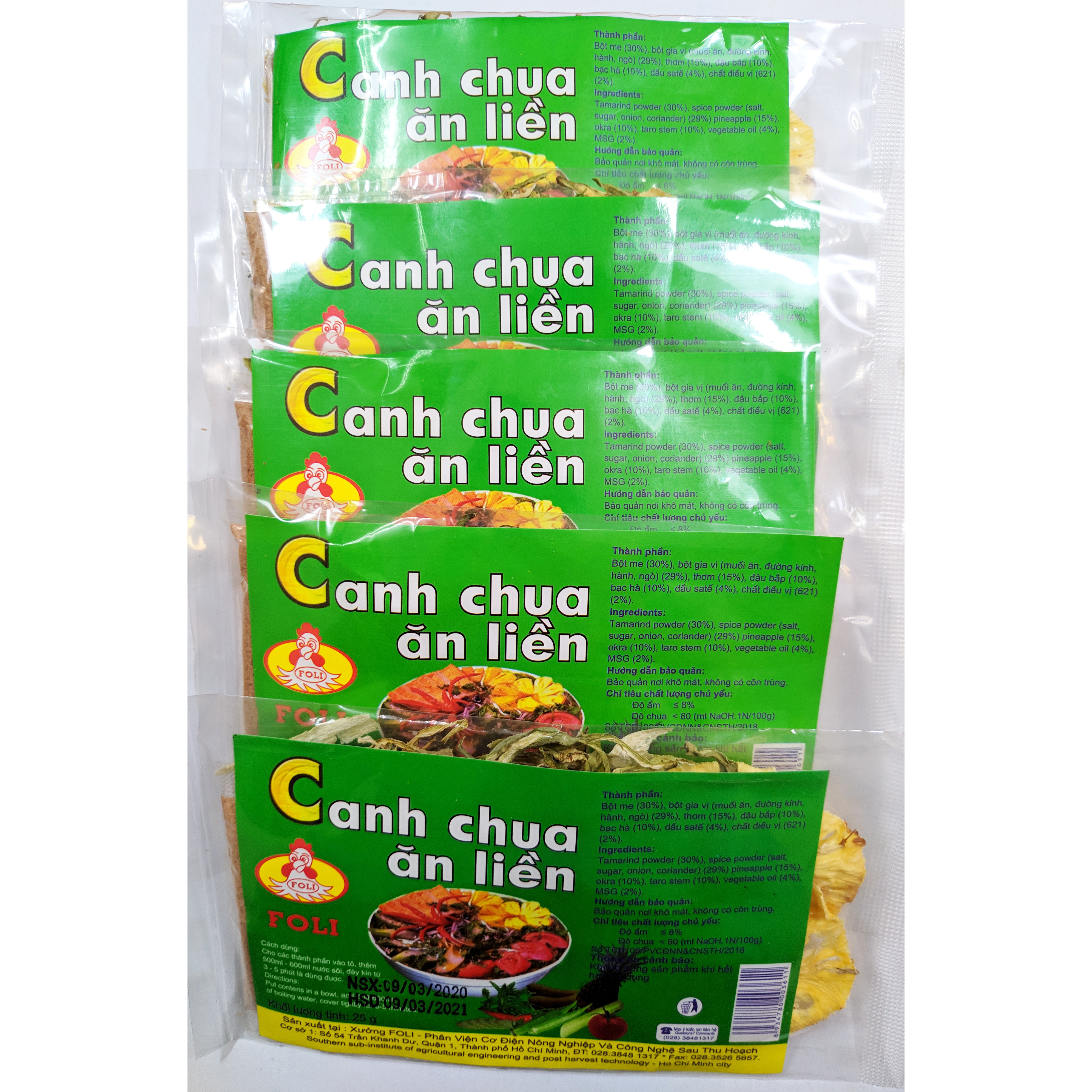 Combo 5 gói Canh Chua Ăn Liền (25g/gói)