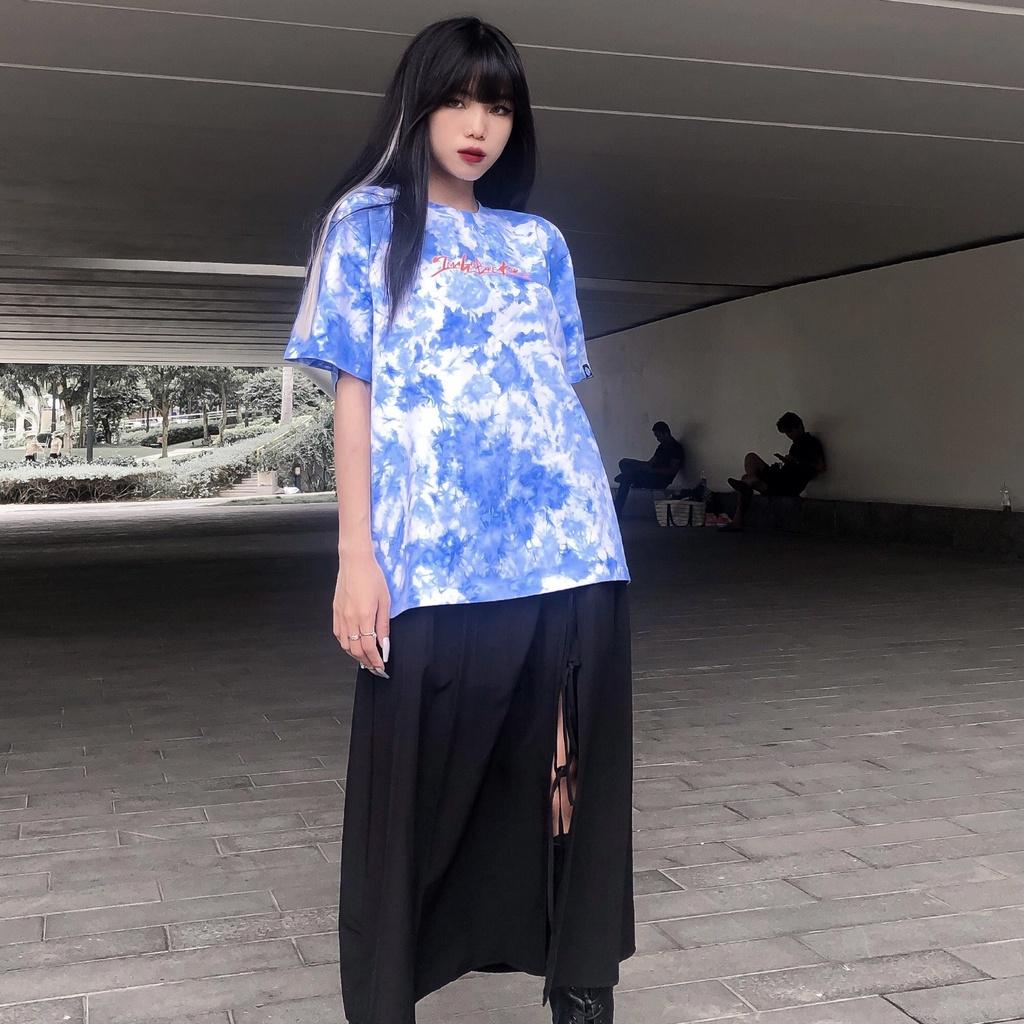 Áo Thun kiểu Unisex Wash Tie Dye Xanh T-Shirt - form rộng local brand iMA God Breaker