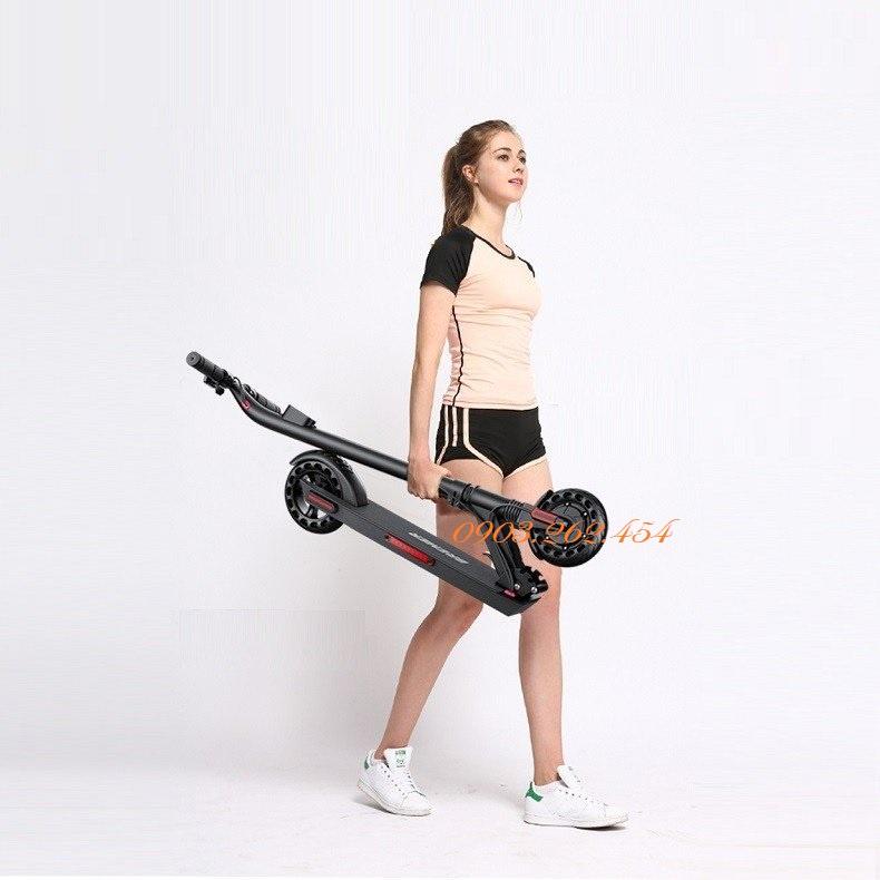 Xe scooter điện BREMER gấp gọn, pin 36v, sạc nhanh 2A, phanh điện tử, lốp đặc tổ ong độc quyền, giảm sóc nâng cấp