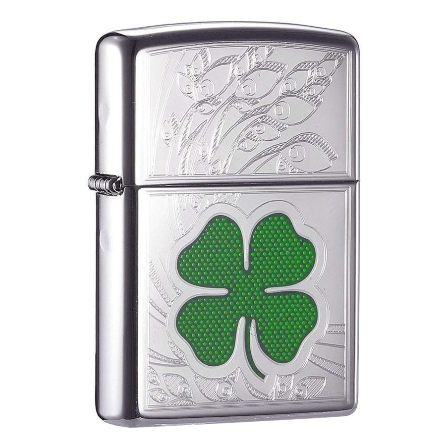 Bật Lửa Zippo Cỏ May Mắn (Khắc In)