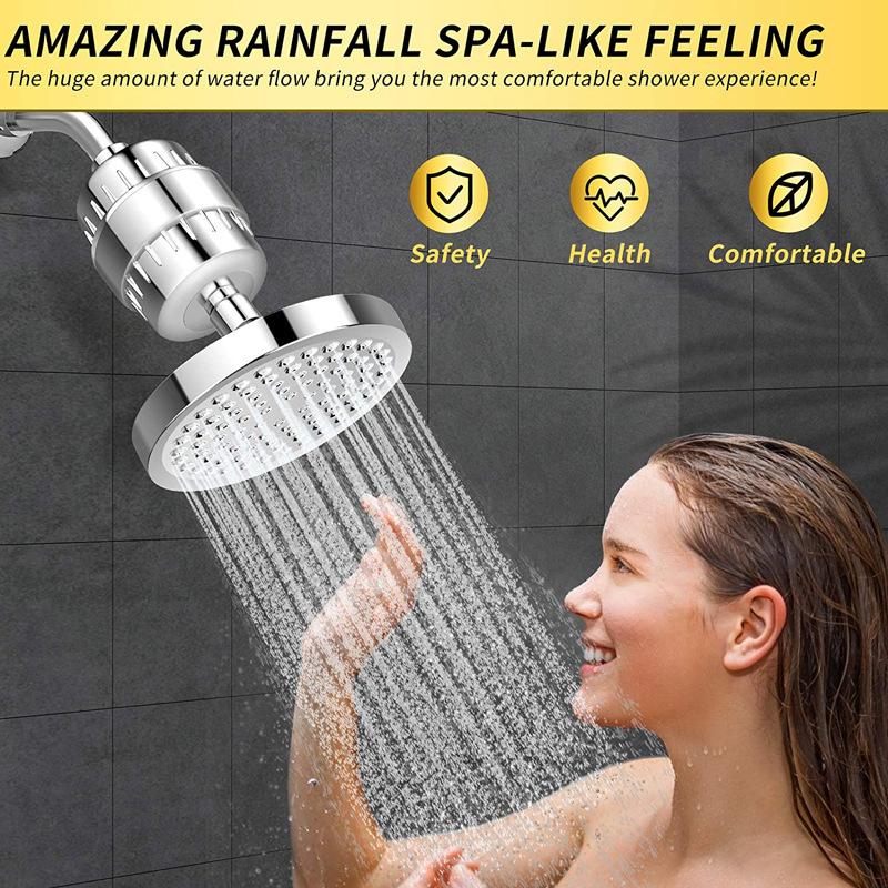 Lớp 15 Bộ lọc đầu vòi hoa sen cho nước cứng để clo và các chất có hại