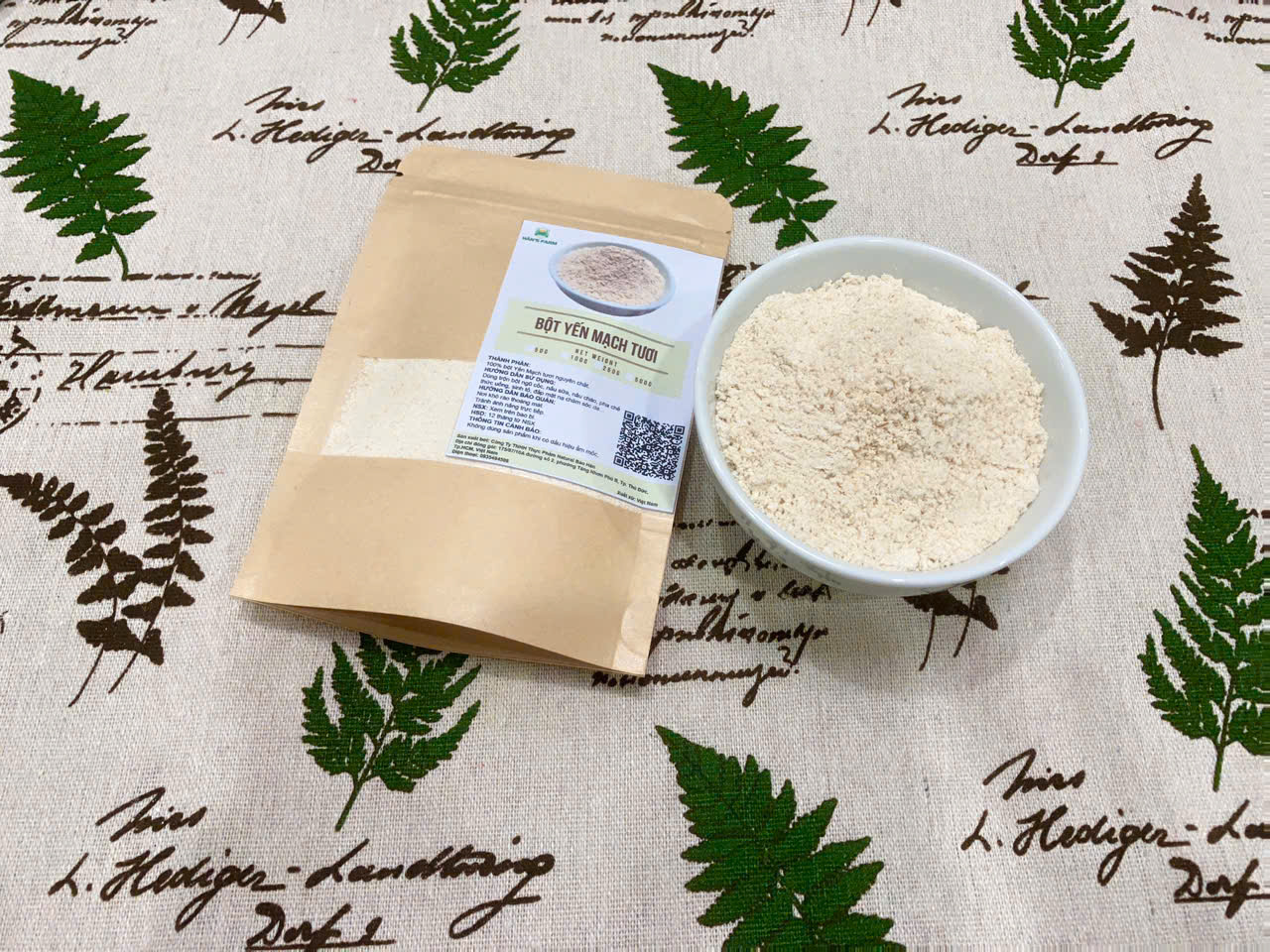 Bột Yến mạch tươi siêu mịn, không biến đổi gen - Fresh oatmeal powder