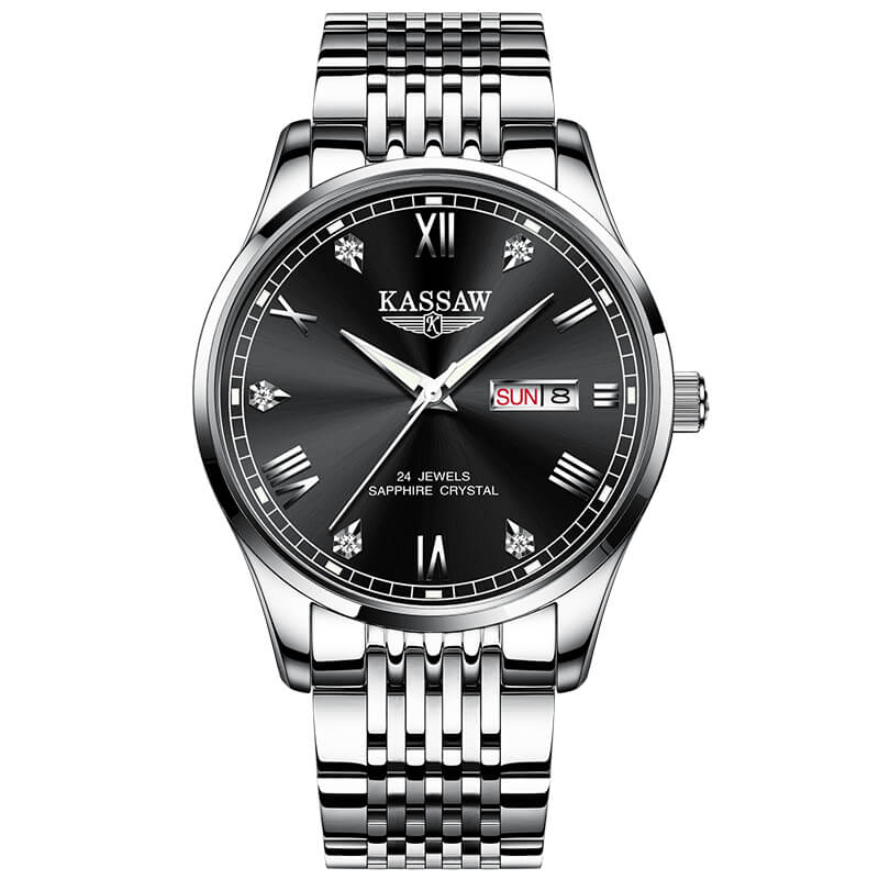 Đồng hồ nam chính hãng KASSAW K877-3 Kính sapphire ,chống xước,Chống nước ,Bảo hành 24 tháng,Máy cơ ,Dây kim loại cao cấp