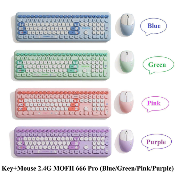 Bộ bàn phím chuột không dây MOFII 666 Pro đa dạng màu sắc - Hàng chính hãng