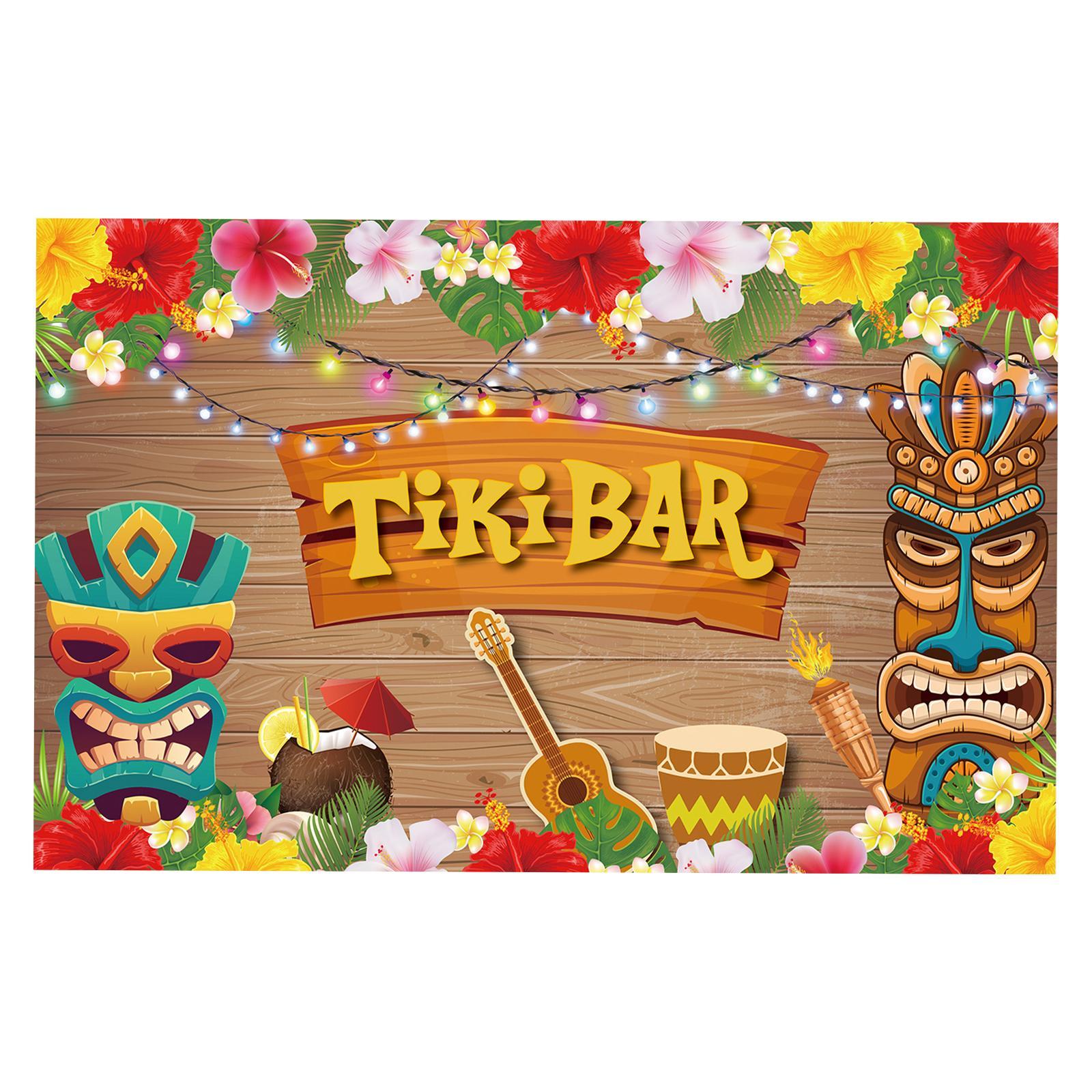 Soft Fabric Luau Backdrop Tiki Aloha Party Photography Background Tropical Banner Baby Shower Decor Photobooth Studio