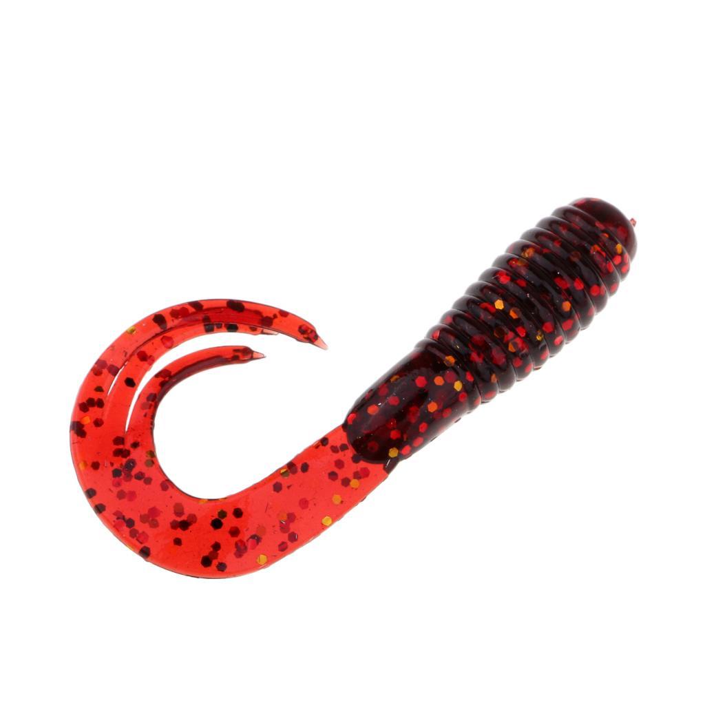 50pcs Soft Fishing Lure Grum Worms Jelly Lure Jig Head Bait Made of durable soft plastic