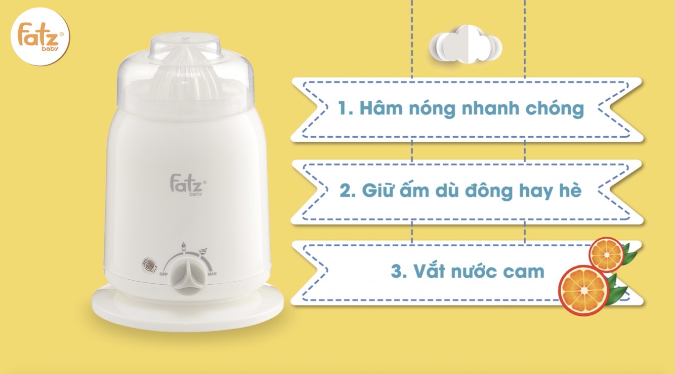 Máy Hâm Sữa và Thức Ăn 3 Trong 1 FATZBABY MONO 2 FB3002SL (Mẫu mới)