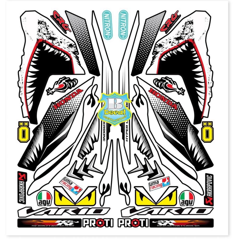 Tem rời vario 2017 cá mập dán xe đen