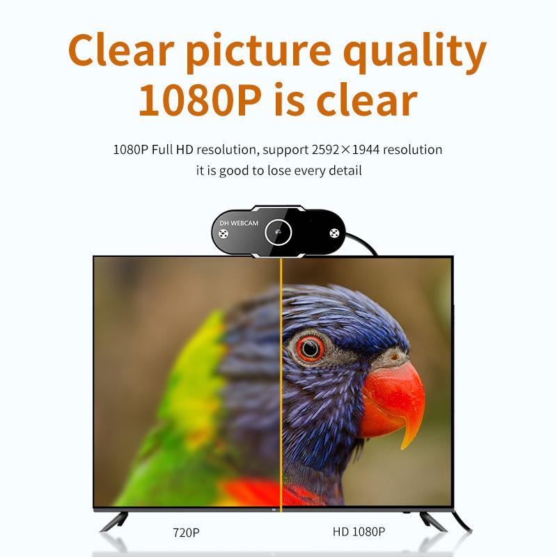 HD 1080P Webcam 2K Máy tính PC Máy tính PC có micrô để phát trực tiếp cuộc gọi video Hội nghị làm việc Webcam làm việc
