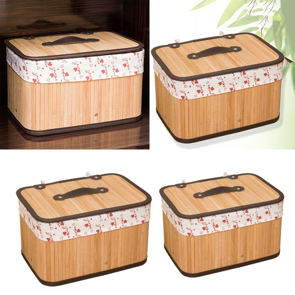 Weave storage basket with bamboo handmade snacks toy storage box