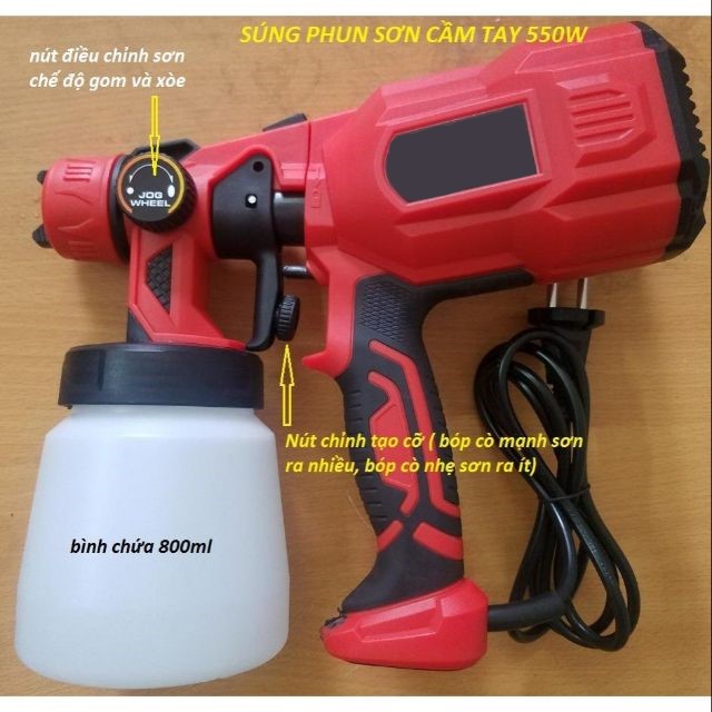 Máy phun sơn cầm tay - Dùng điện 220V - Công suất 550W