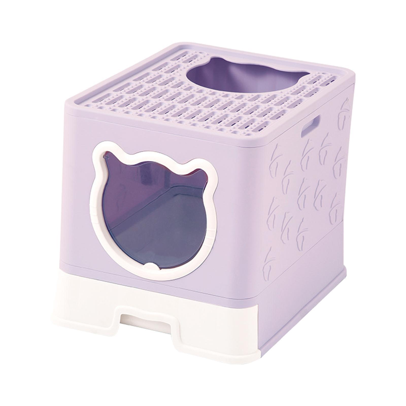 Hooded Cat Litter Box with Lid Enclosed Cat Litter Box Sand Box Container Cats Toilet Pet Litter Tray with Scooper for Rabbit Indoor Cats