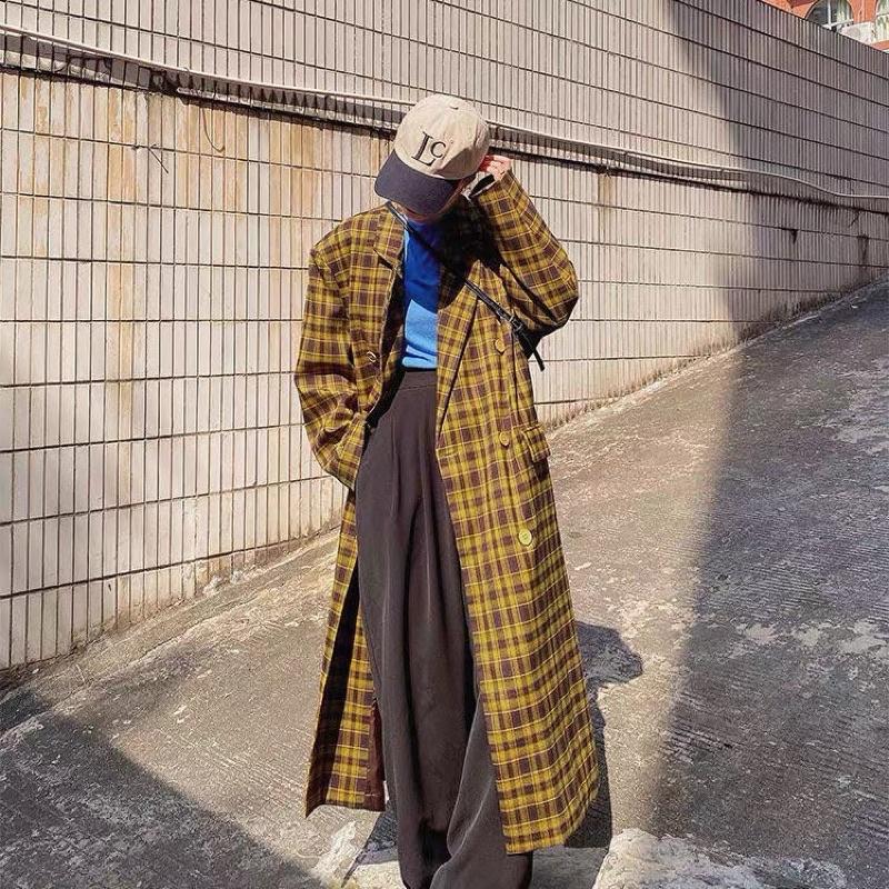 Áo trench coat kẻ caro -M4outfit