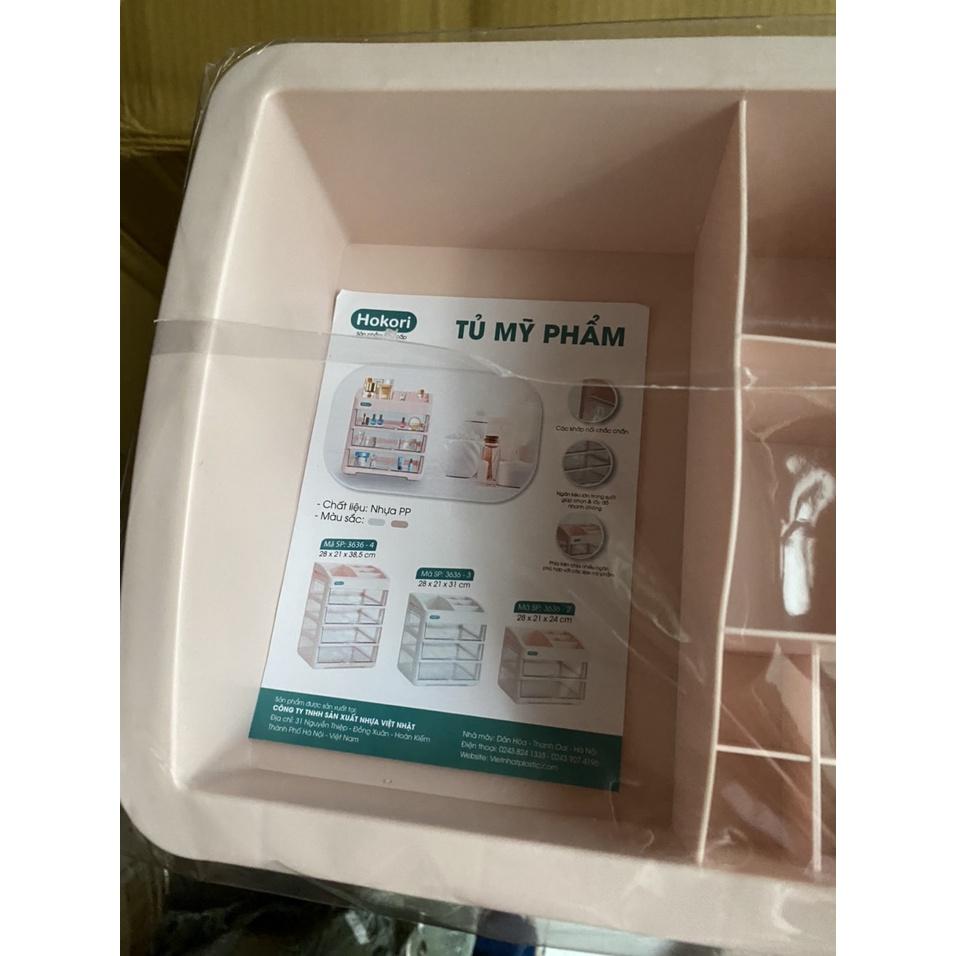 Tủ Đựng Mỹ Phẩm 4 Tầng HOKORI Cao Cấp Nhựa Việt Nhật, Kệ Đựng Mỹ Phẩm, Đồ Trang Điểm
