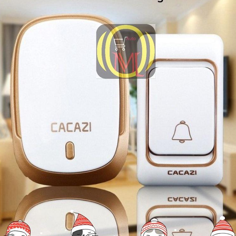 Chuông Cửa Không Dây CACAZI Cao Cấp - 36 Kiểu Nhạc - 3 Mức Âm Lượng - Bắt Tín Hiệu Xa 300 Mét