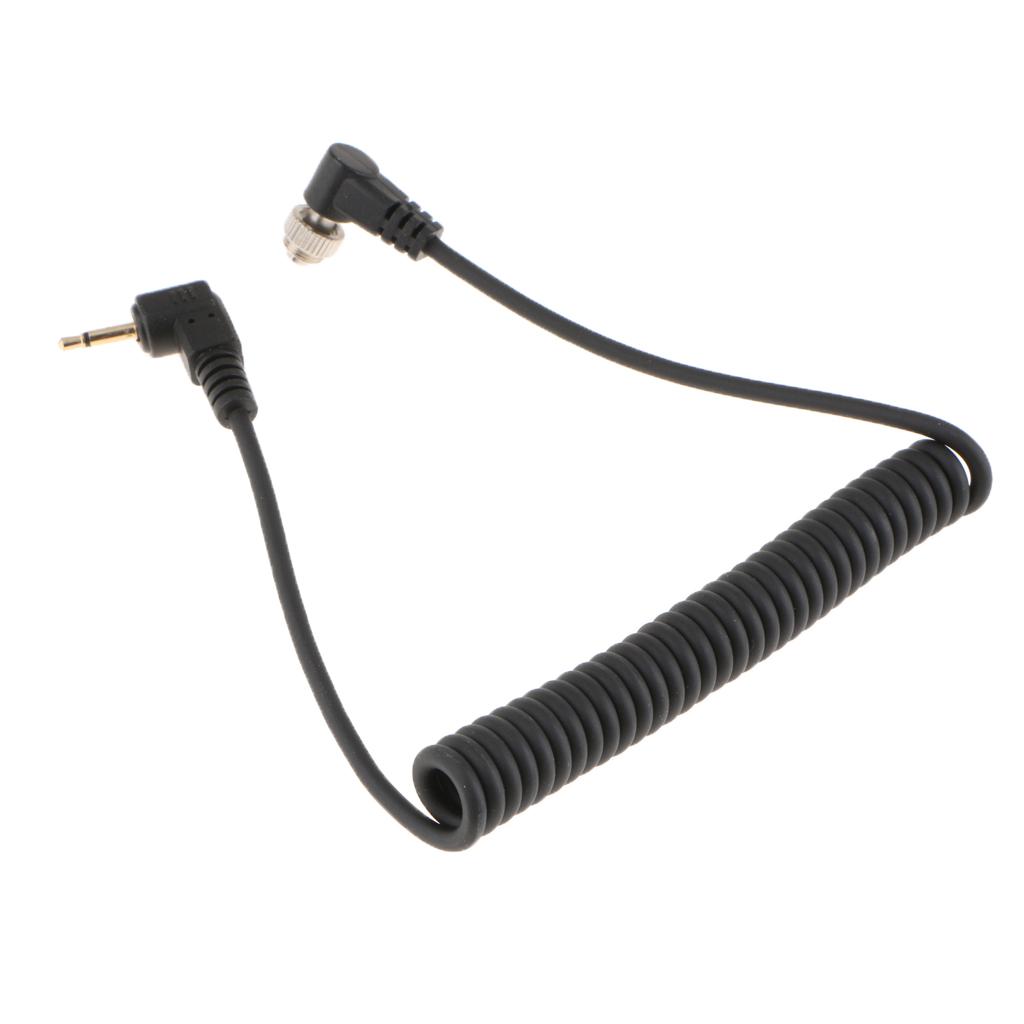 Phép Màu Sáng 2.5 Mm Đến Nam Flash Đồng Bộ PC Cáp Dây Có Vít Khóa Cho Canon Máy Ảnh SLR-Đen