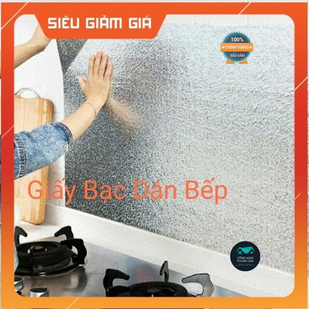 Giấy bạc dán bếp dán tường cách nhiệt hàng cao cấp mẫu mới tráng nhôm kích thước 60cm*300cm