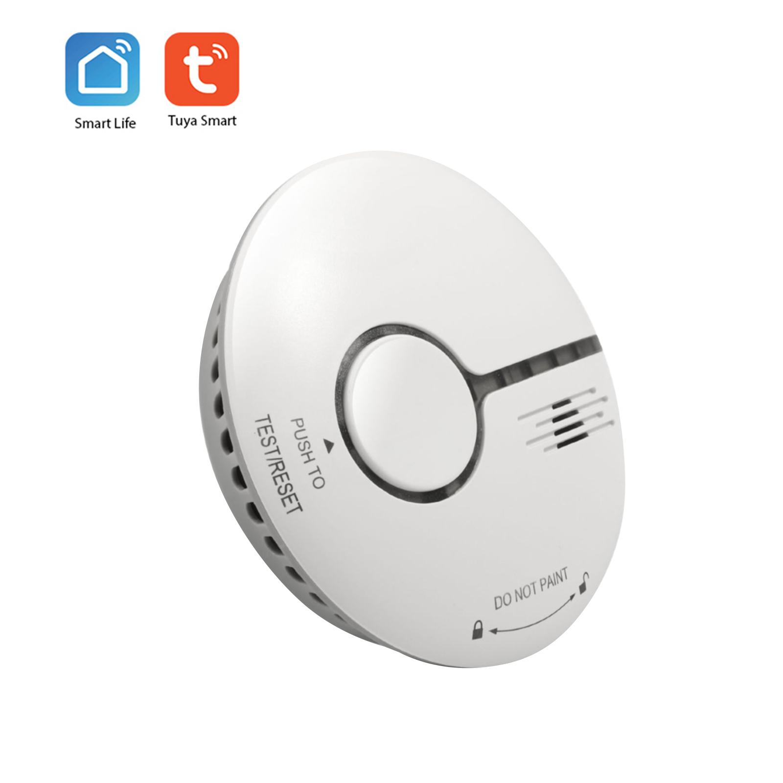 Wifi Smoke Detector Smart Fire Alarm Sensor Wireless Security System Smart Life Tuya APP Control Smart Home For Home Kitchen/Store/Hotel/Factory