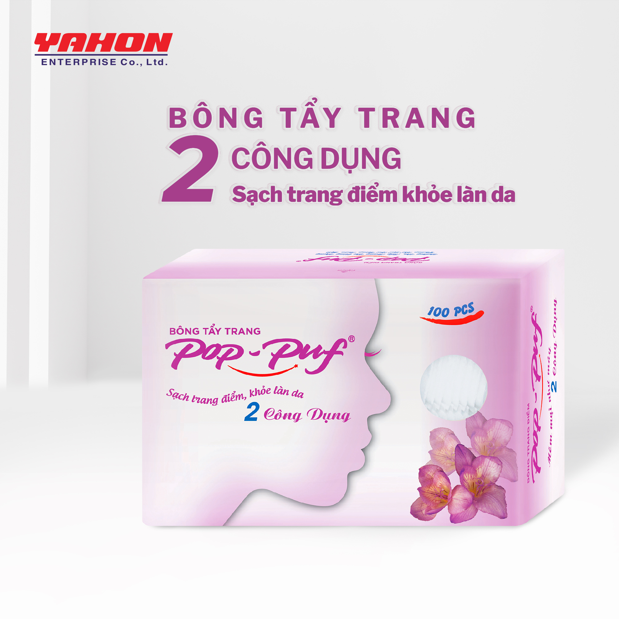 Bông Tẩy Trang Pop-puf 2 công dụng (100 miếng)