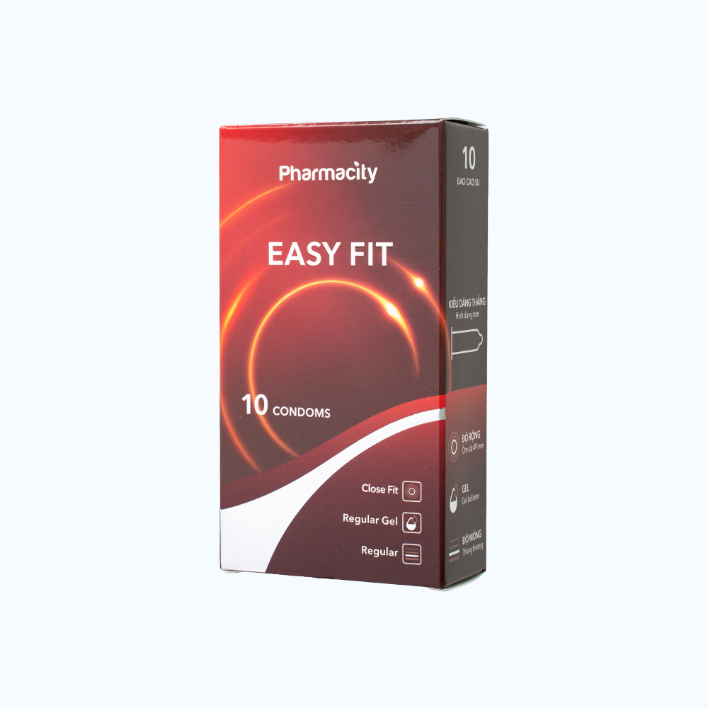 Pharmacity Bao cao su Easy Fit ôm sát vừa vặn (10 cái/hộp)