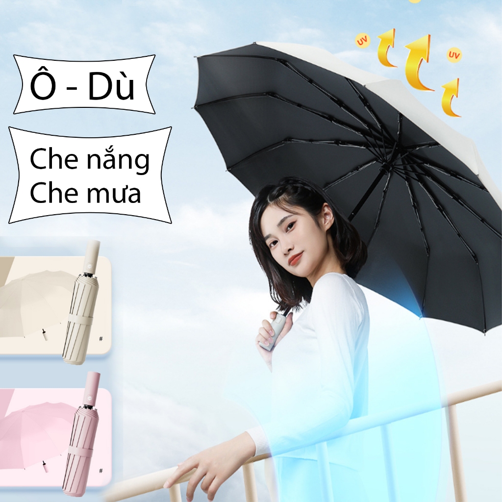 Ô dù che nắng, che mưa cỡ lớn có nút bấm 2 chiều, hàng chất lượng, thiết kế sang trọng và bền bỉ - HENRYSA
