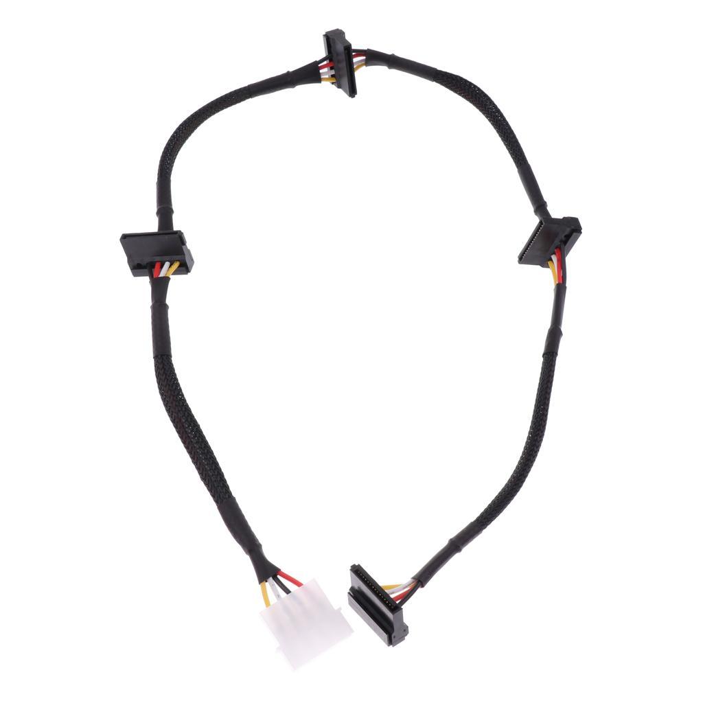 24-Inch 4-Pin Male To 4 15-Pin SATA II Female