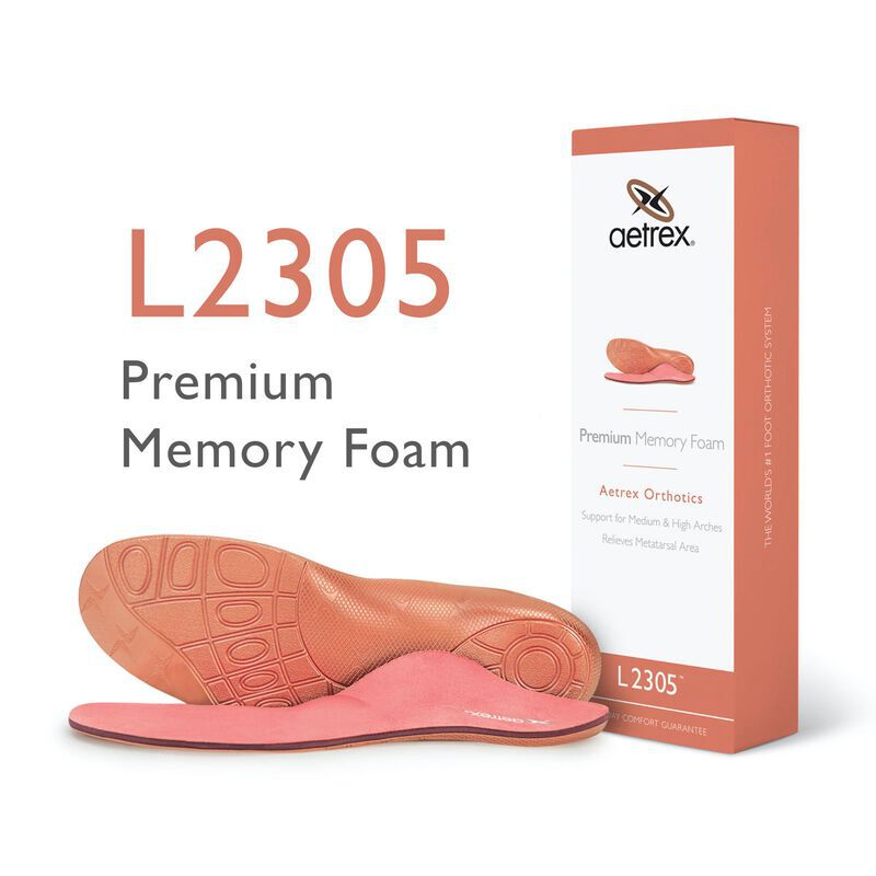 Lót giày y khoa nữ Aetrex Premium Memory Foam Metatarsal - Đế chỉnh hình cho chân từ vòm trung bình tới vòm cao có đệm nổi banh bàn chân