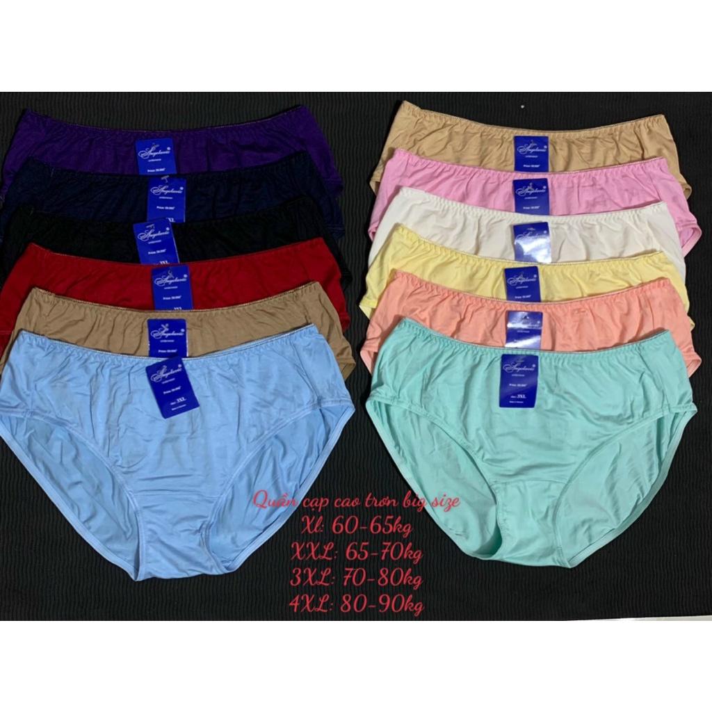 Hình ảnh Set 05 quần lót nữ BIG SIZE Thun cotton Cạp cao Hàng Việt Nam(Từ 60kg đến 90kg)