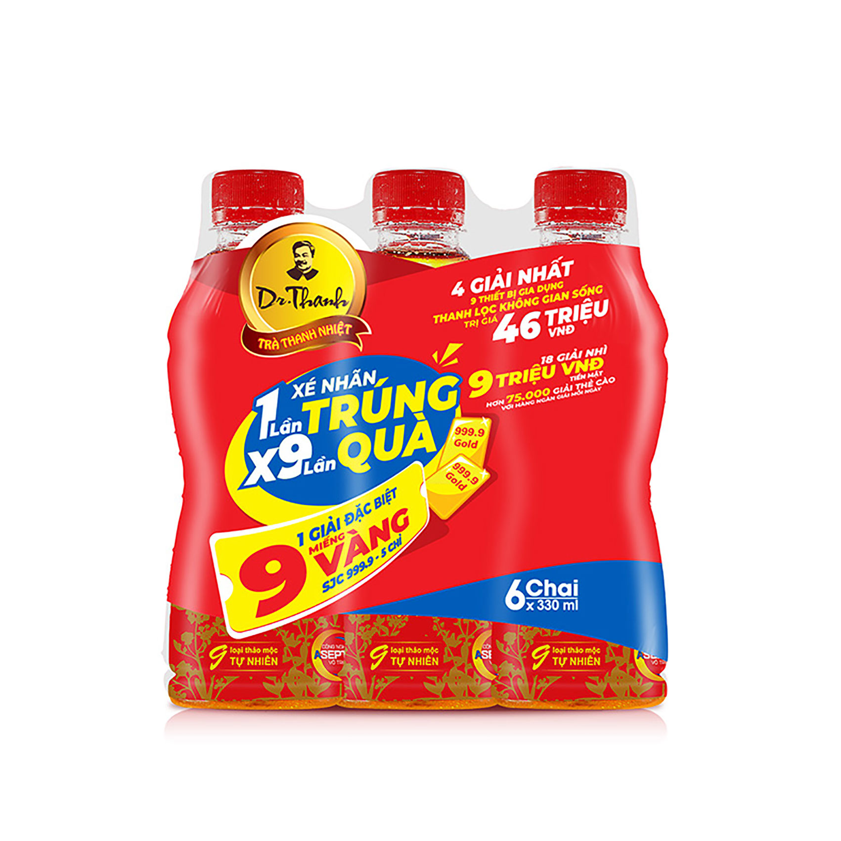 Thùng 24 chai Trà Thanh Nhiệt Dr Thanh chai PET 330 ml