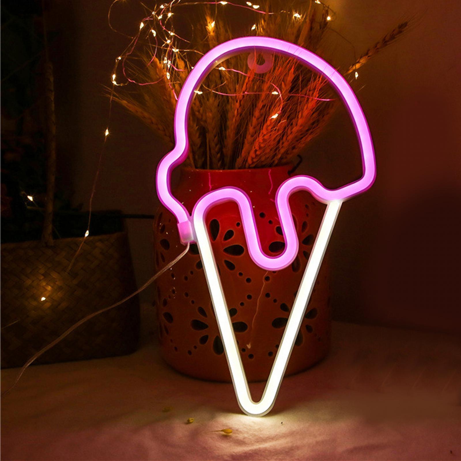 Ice Cream Neon Birthday Gift Portable Home for Halloween Restaurant Festival