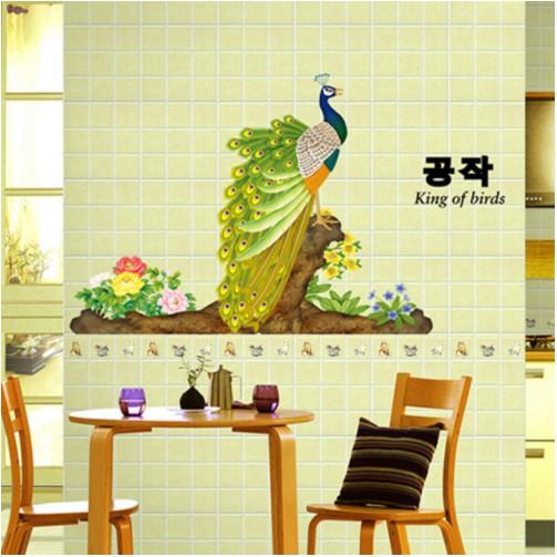 Decal trang trí chim Công quyến rũ