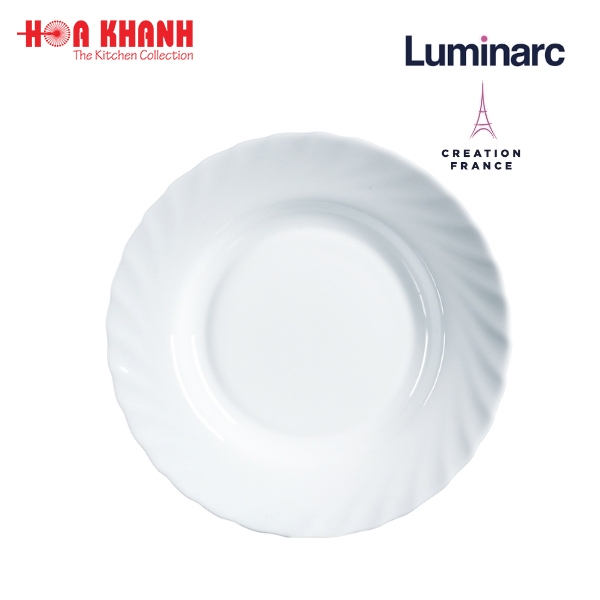 Đĩa Sâu Thủy Tinh Luminarc Diwali Trianon Trắng 23cm đựng thức ăn, cường lực, kháng vỡ - Bộ 3 đĩa - N3646