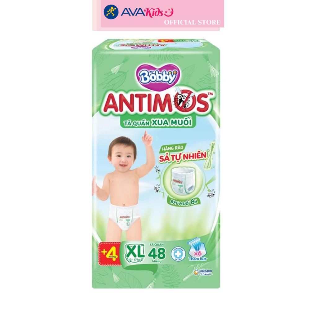 Tã quần Bobby Antimos xua muỗi size XL 48 + 4 miếng (12 - 17 kg)