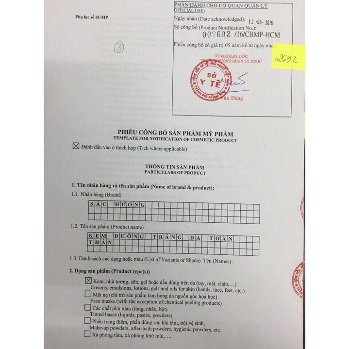 KEM SẮC HƯƠNG SERUM DƯỠNG TRẮNG DA TOÀN THÂN GIÚP SÁNG DA CHỐNG NẮNG DƯỠNG ẨM CHỐNG RẠN DA 300ML