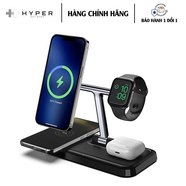 ĐẾ SẠC KHÔNG DÂY 4 THIẾT BỊ HYPE RJUICE 4-IN-1 WIRELESS PORTABLE &amp; TRAVEL HJ-499QM hỗ trợ đang năng - hàng chính hãng