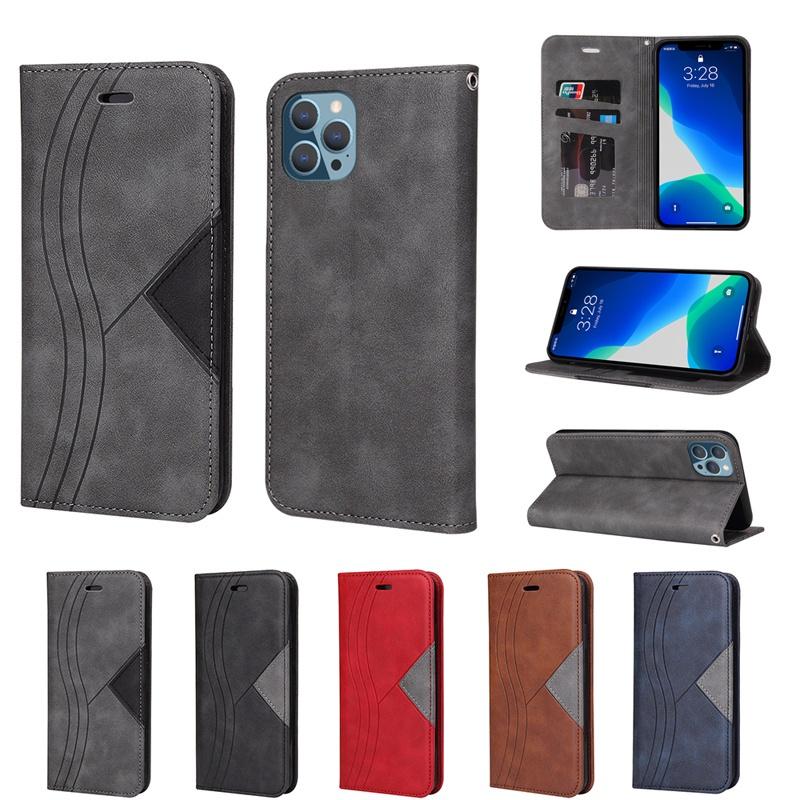 Bao da điện thoại nắp lật có ngăn đựng thẻ thiết kế đơn giản dành cho iPhone 13 Mini 13 Pro Max