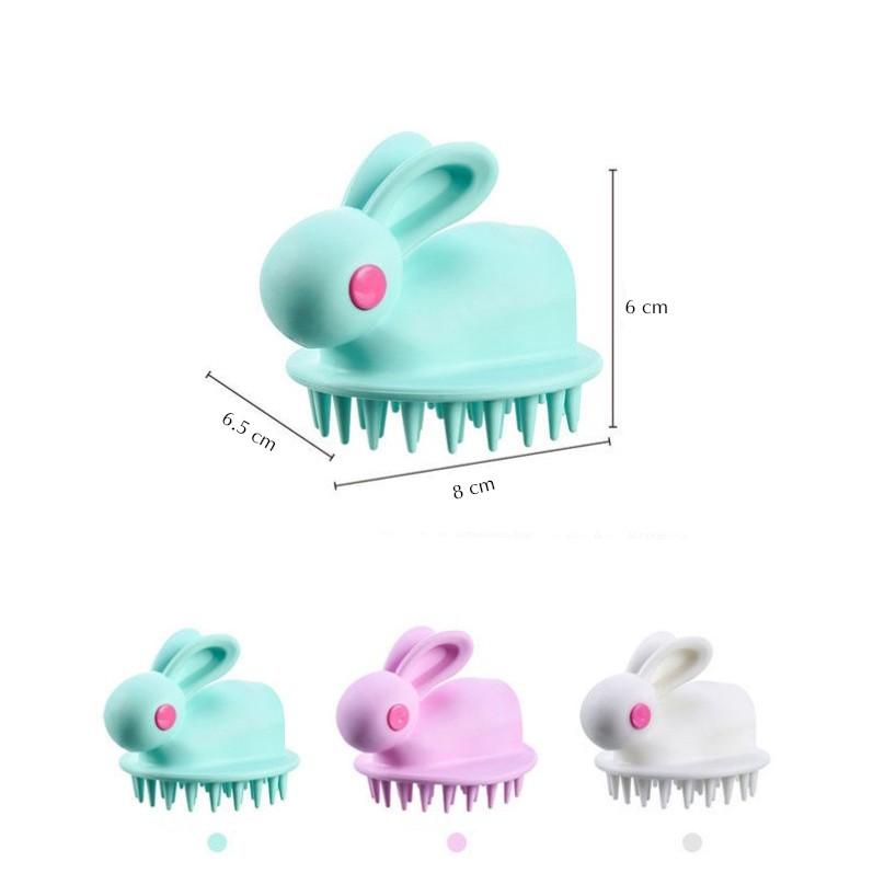 Lược gội đầu massage gai silicon hình thỏ ngộ nghĩnh