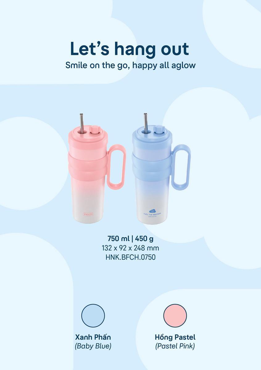 Bình Giữ Nhiệt Fuji Charm 750 ml - Inochi HNK.BFCH.0750 - Màu Xanh, Hồng