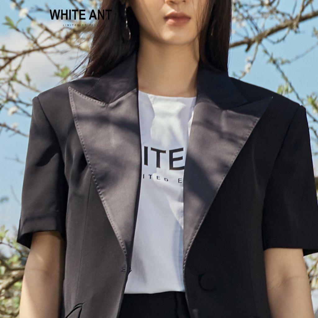 Áo Khoác Blazer Nữ WHITE ANT ALUA PEAKED COLLAR BLAZER Thiết Kế Tay Ngắn Cá Tính, Chất Liệu Cao Cấp 180501009