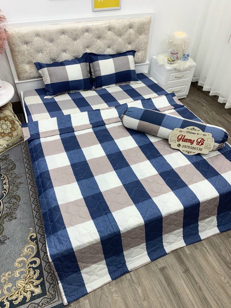 Bộ chăn ga vỏ gối 5 món 1m6x2m