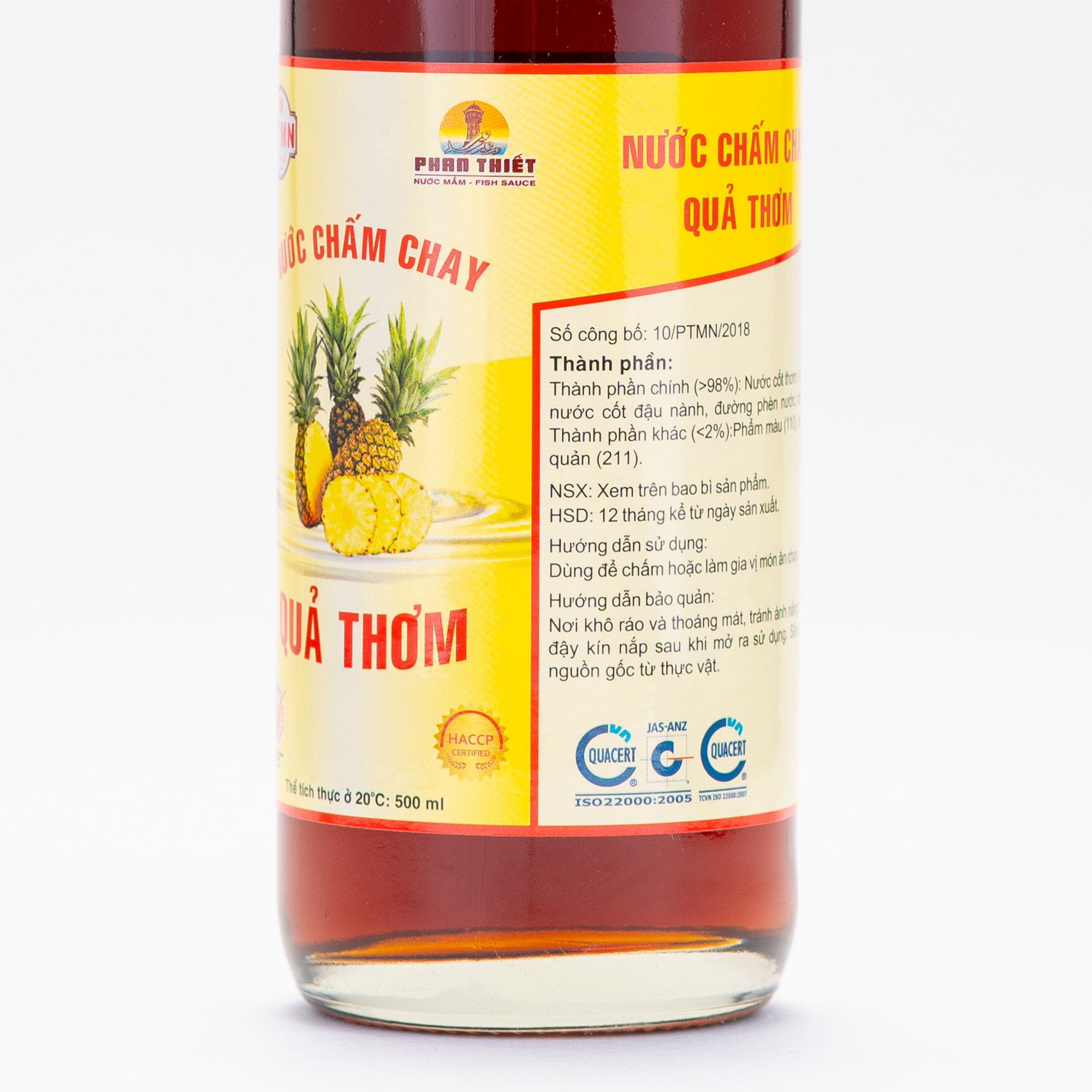 [ Hàng Xuất Khẩu ] Nước Chấm Chay Cao Cấp Quả Thơm Phan Thiết Mũi Né - Chai Thuỷ Tinh 500ml.